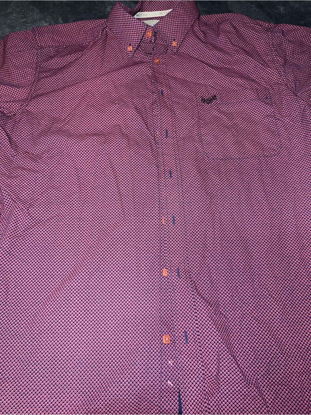 Men's Button-Down Shirt - Patterned Pink Casual Shirt